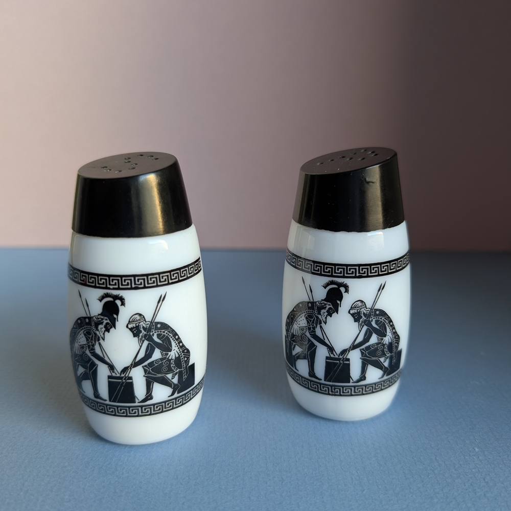 Vintage Black and White Salt and Pepper Shakers